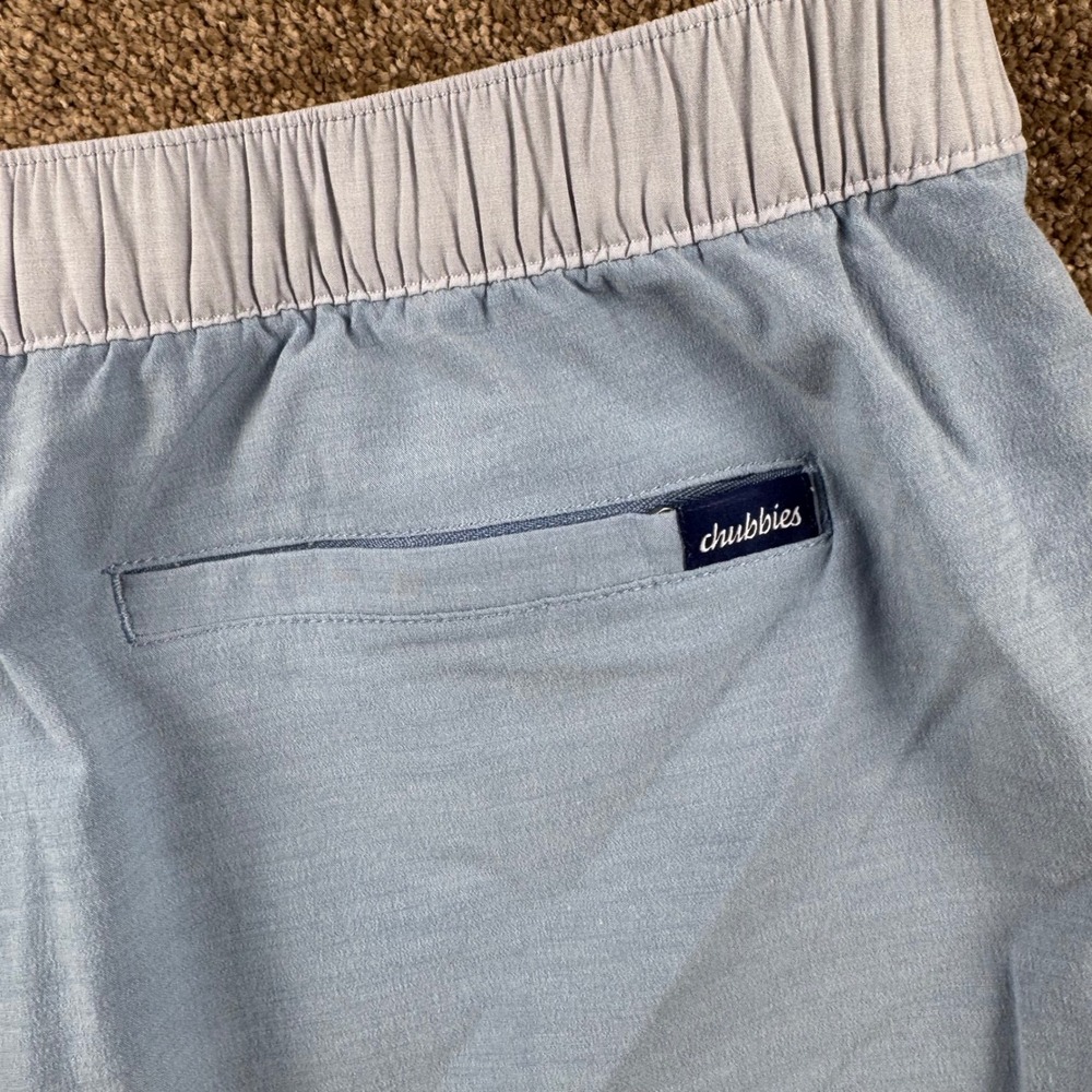 Chubbies Everywear Shorts Mens Large Light Blue Elastic Waist Mesh Liner Snap - Picture 6 of 9